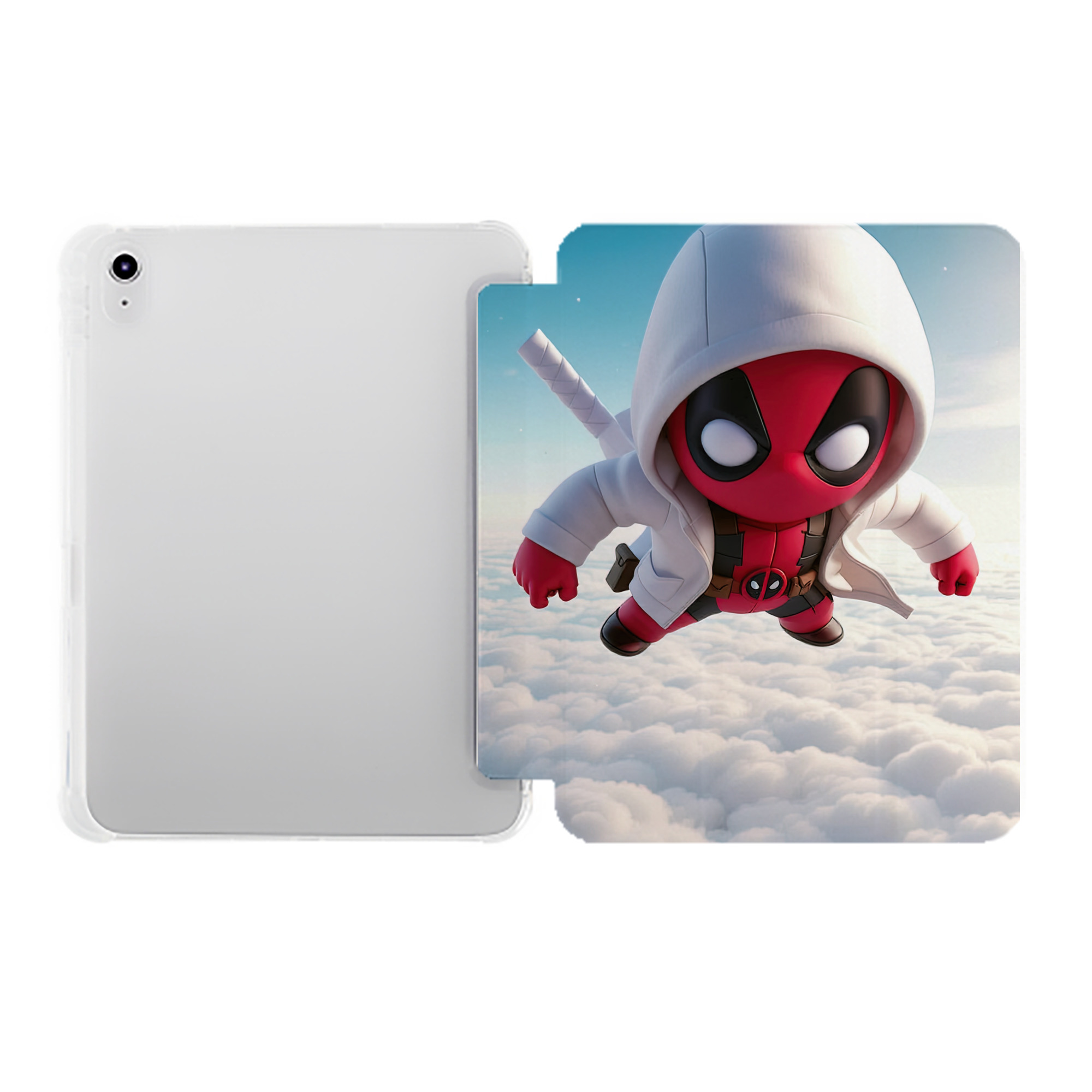 （画像用） Deadpool デッドプール IPad ケース ペン収納付き 三つ折りスタンド PUレザー×シリコン 対応機種9.5/10.5/10.9インチ